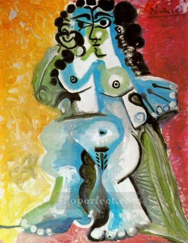 Femme nue assise 1965 Cubism Oil Paintings